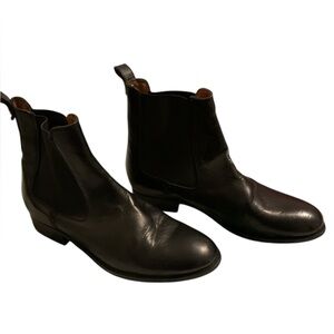 Frye Black Melissa Chelsea Leather Ankle Boots